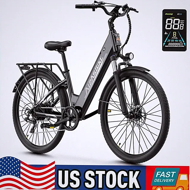 1100W Brushless 48V 12.8Ah Removable 26" Electric Bike 95% Pre-Assembled