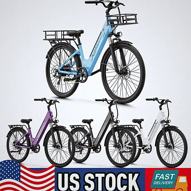 1100W Peak 26" Electric Bike for Adults Motor, 62 Miles 28MPH & 7 Speed Ebike