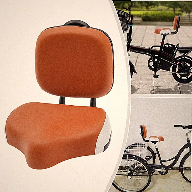 Bike Seat with Backrest Extra Wide Bicycle Tricycle Saddle Seat with BackSupport