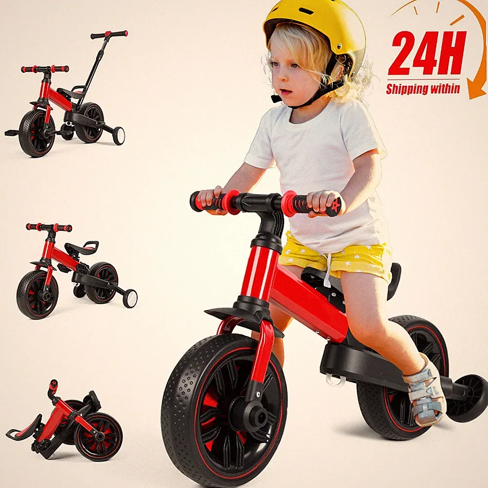 Multi-functional Balance Bike, 2-5 Years Old Kids 6 in 1 Folding Balance Bike