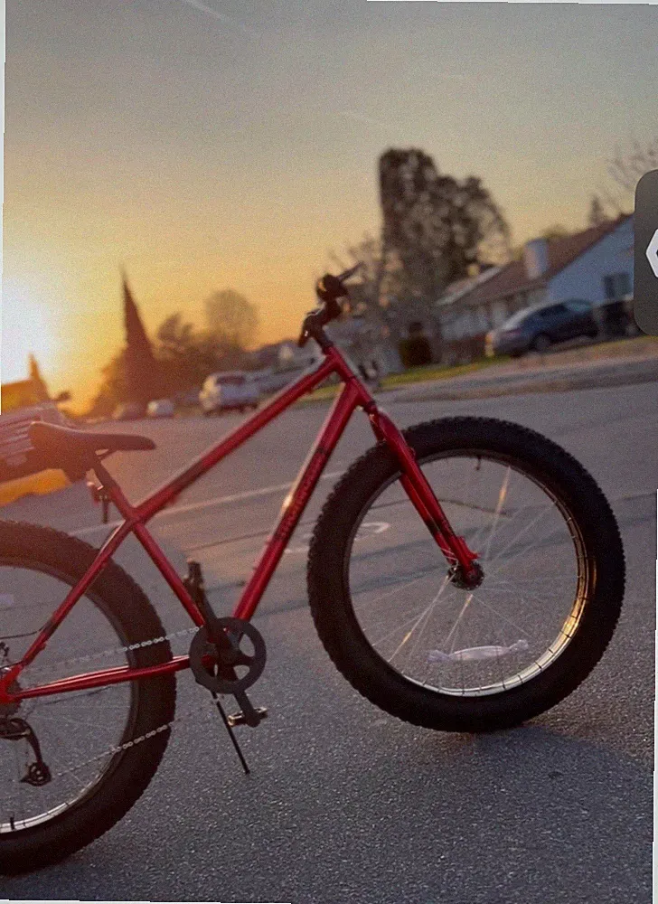 Red and Black Fat Tire Bicycle Fat Bike with Oversized Tires