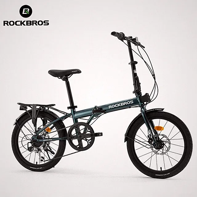 ROCKBROS SKN 20"7 Speed Folding Bike Steel Frame Cable Disc Brake with Rear Rack